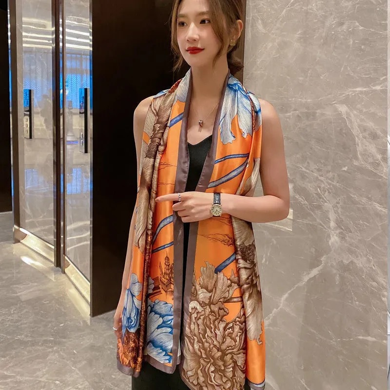[VIDEO]- Khăn choàng cổ chất liệu lụa cao cấp, sang trọng 180x90cm dùng để đi du lịch, đi làm...- Quà tặng cho phái đẹp