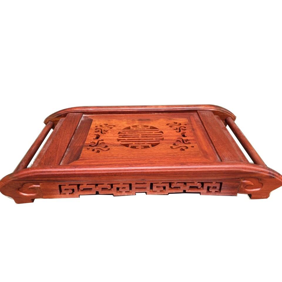 Khay trà chân cuốn gỗ hương nhỏ