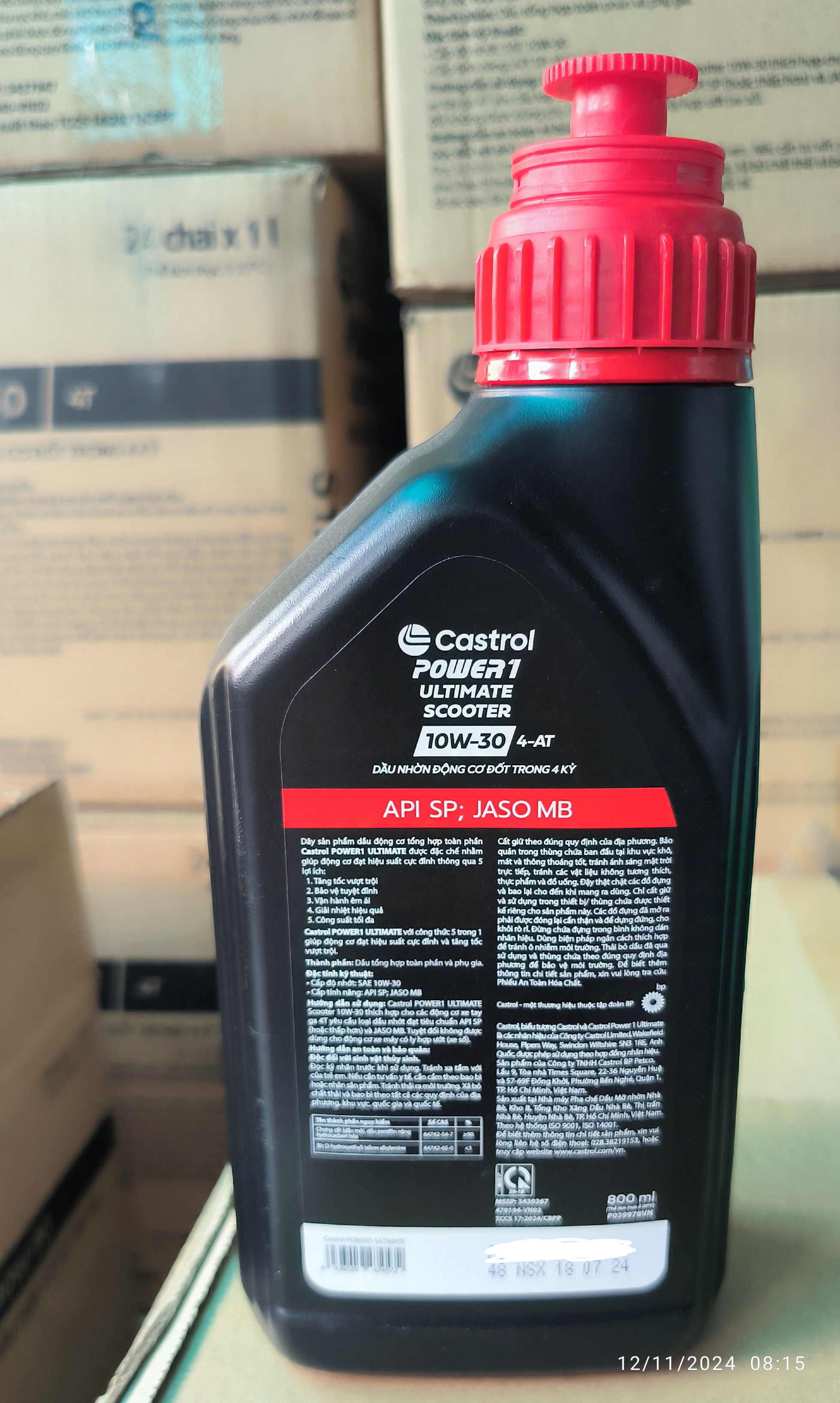 Dầu nhớt xe tay ga Castrol Power 1 Ultimate Scooter 10W-30, 800ML