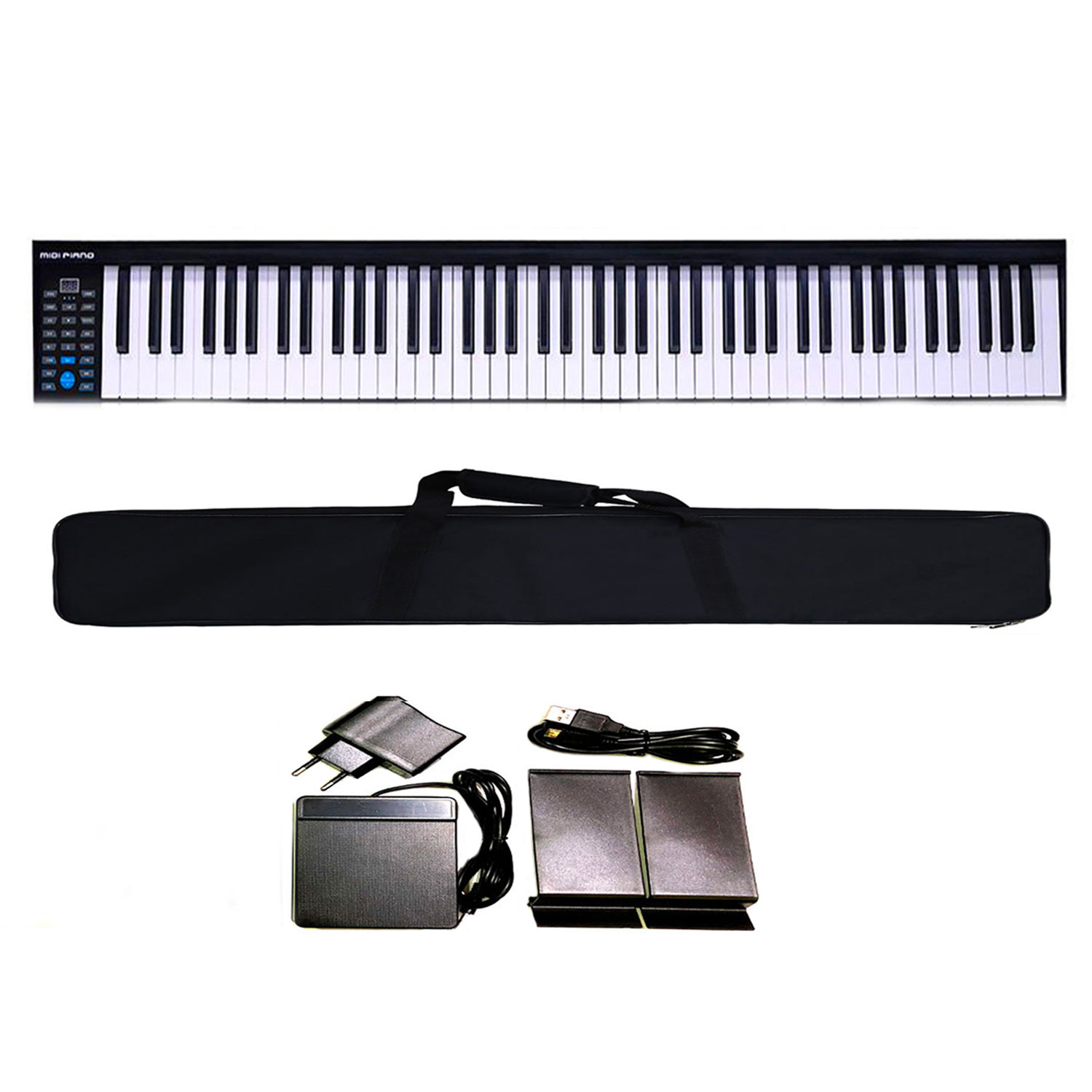 Đàn Piano Điện Konix PH88 - Đàn, Chân, Bao, Nguồn 88 Phím nặng Cảm ứng lực PH-88 - Midi Keyboard Controllers - Kèm Móng Gẩy DreamMaker (Kết nối máy tính và điện thoại, Bluetooth, Pin sạc, Loa lớn)