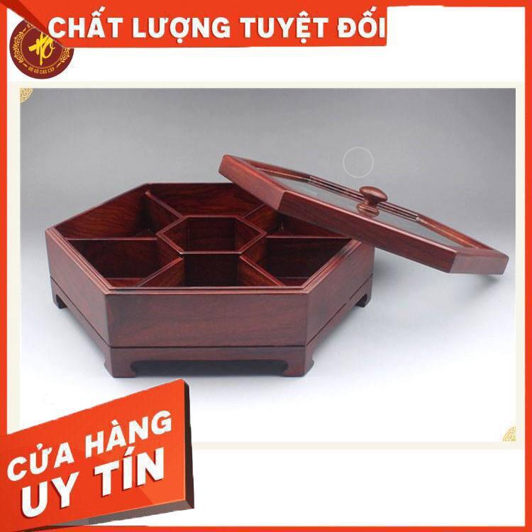 Hộp bánh kẹo Tết nắp kính hoa văn sang trọng - BẢO HÀNH 1 ĐỔI 1