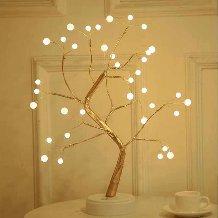 Đèn led để bàn 36 đèn hình nhánh cây đèn trăng trí kiêm đèn ngủ giúp ngôi nhà bạn xinh lung linh -giao màu ngẫu nhiên
