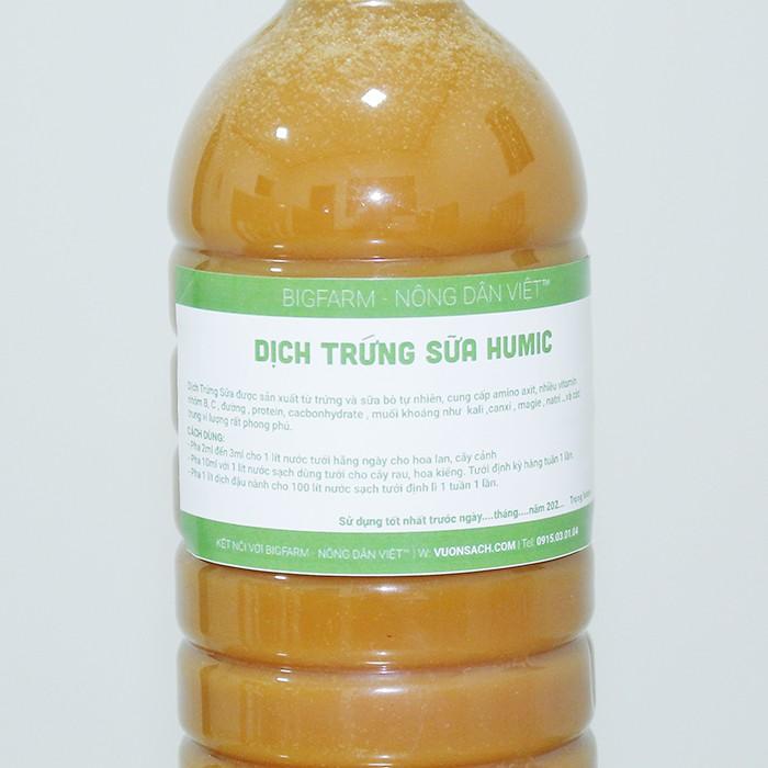 Dịch trứng sữa BigFarm giúp nẩy chồi cho hoa lan, hoa hồng, rau sạch hữu cơ chai 1 lít