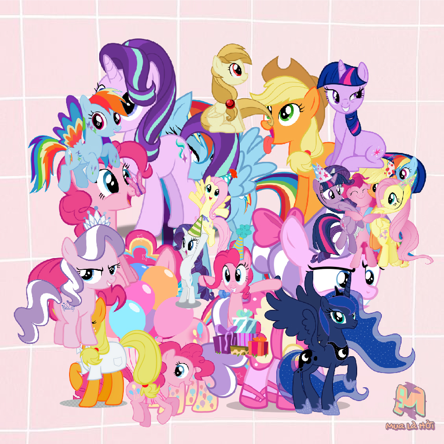 Miếng dán Stickers chủ đề My little pony