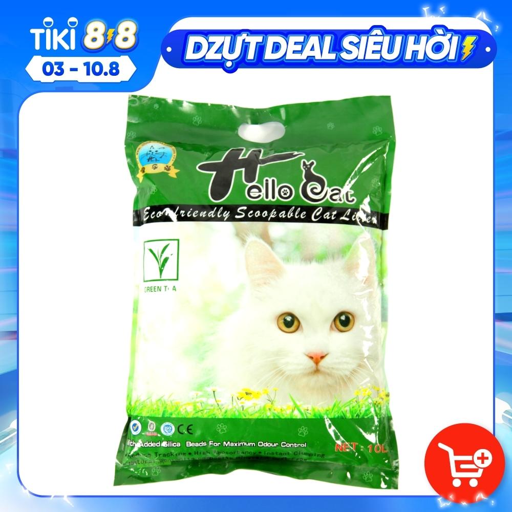 Cát Vệ Sinh Cho Mèo Hương Trà Xanh - Hello Cat 10 Lít