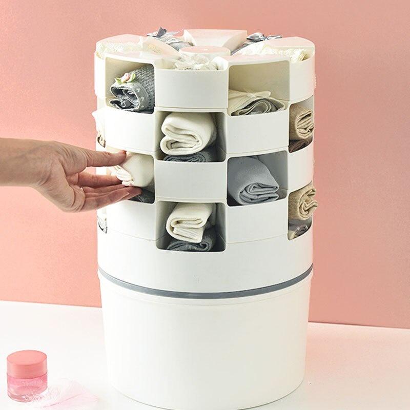 Rotating Underwear Organizer Storage Box Closet Organizer Storage Containers Boxes Socks Desktop Accessories Home Supplies