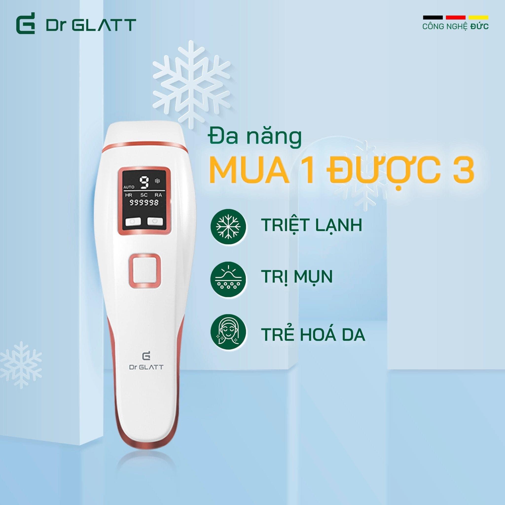 Máy triệt lông và trẻ hóa da IPL PRO, 3 trong 1, hàng chính hãng Dr Glatt, thương hiệu Đức