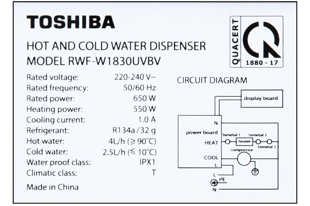 Cây nước nóng lạnh Toshiba RWF-W1830UVBV(T) - Hàng chính hãng