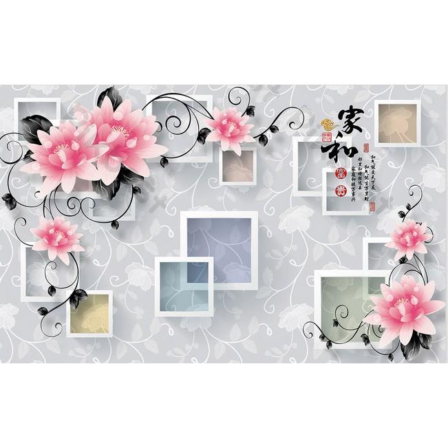 Tranh dán tường Hoa thủy tiên nghệ thuật hiện đại, tranh dán tường 3d hiện đại MS1075914