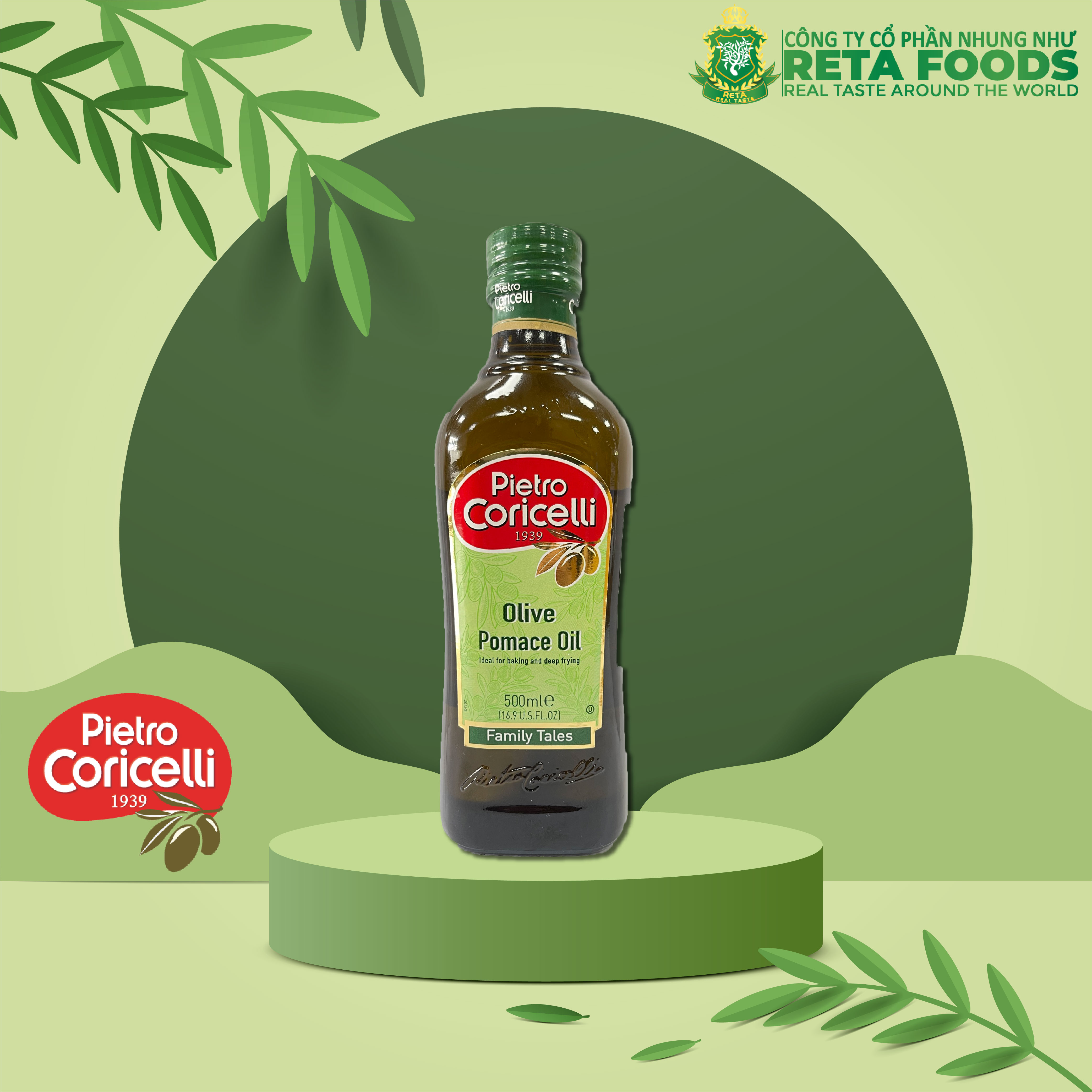 Dầu Oliu Cao Cấp Pietro Coricelli Pomace 500ml