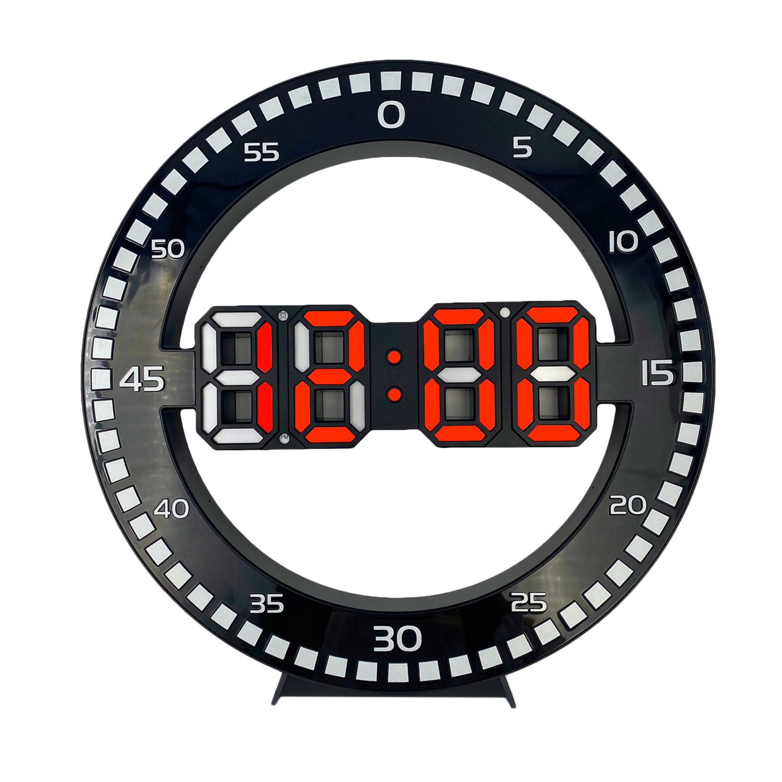 Loviver LED Digital Wall Clock Round Electronic Clock Home Office