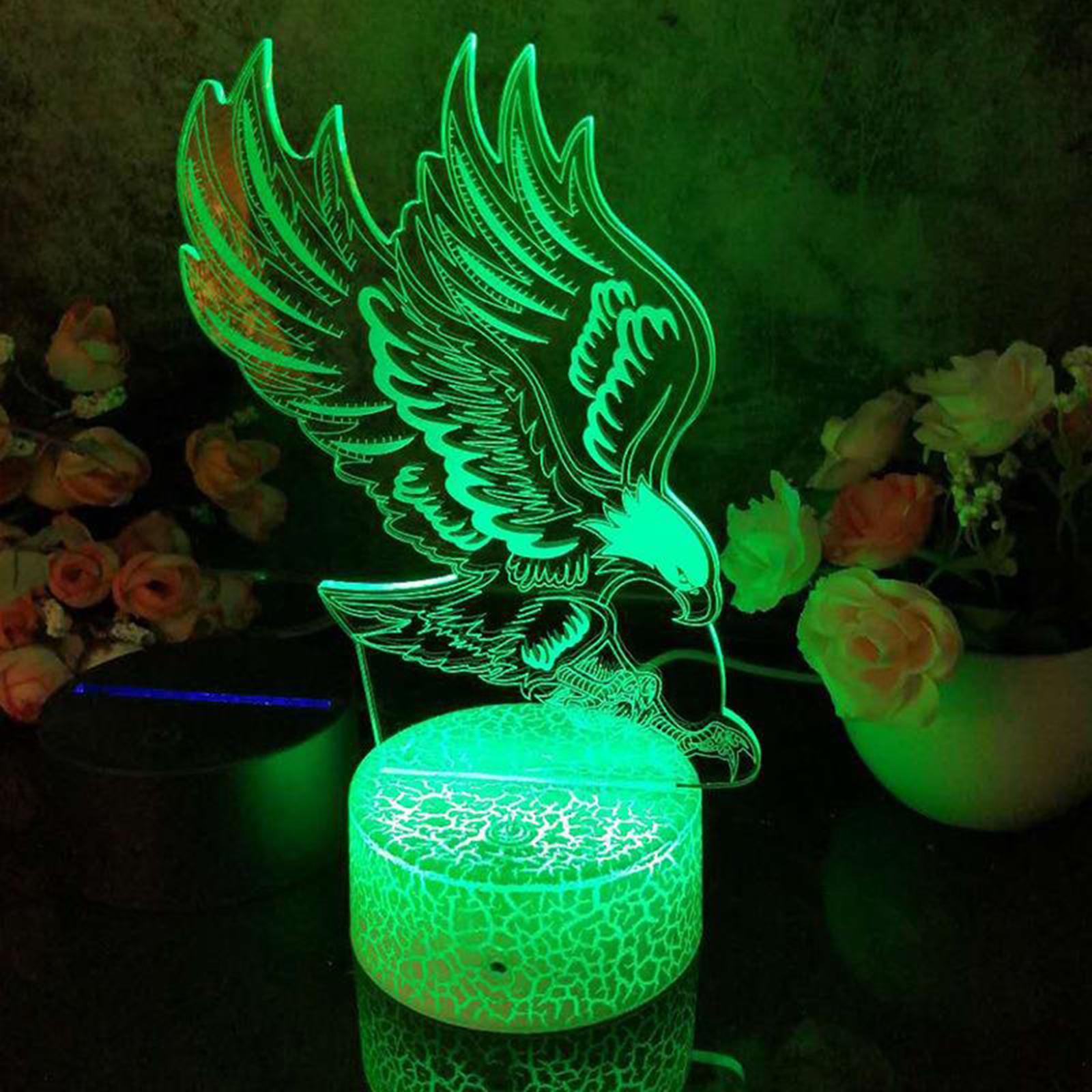 Premium 3D Night LED Light Replacement Base with Remote Control, USB Cable Adjustable 7 Colors Color Changing Lamp Decorative Lights Holder