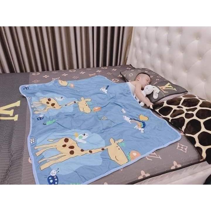 CHĂN CHO BÉ MANG ĐI HỌC COTTON ĐŨI 3D