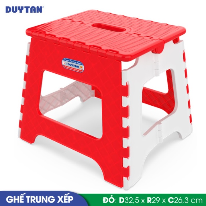 Ghế trung xếp nhựa Duy Tân (32.5 x 29 x 26.3 cm) - 15065 - Giao màu ngẫu nhiên - Hàng chính hãng