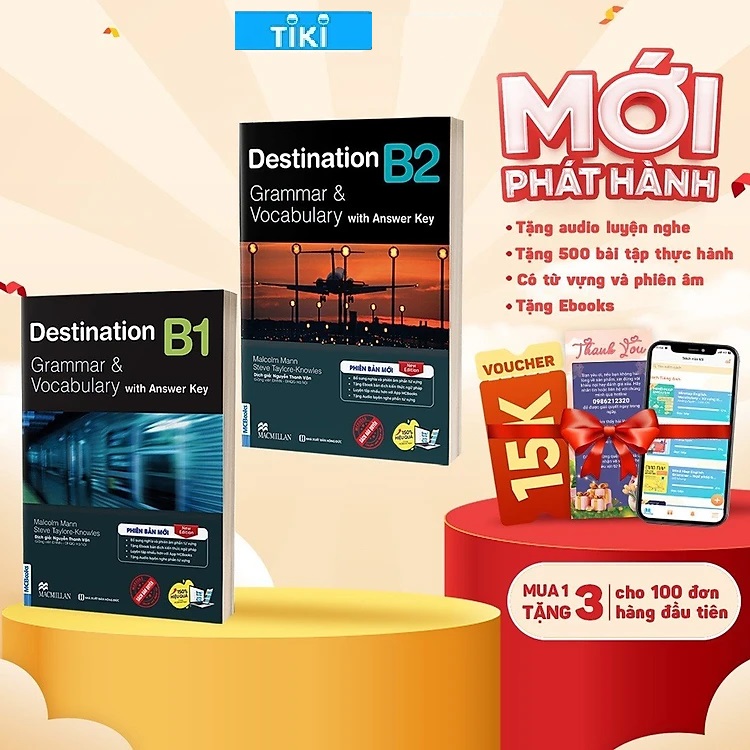 Sách Destination B1 &amp; B2 Grammar and Vocabulary Bài Tập + Kèm Đáp Án + File Nghe (Lẻ/Combo) - MCBOOKS