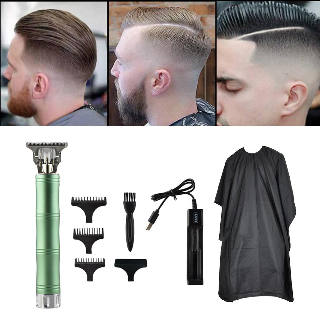Electric Trimmer Cordless Boys Men's Hair Clipper with Charger Cape Kit Home