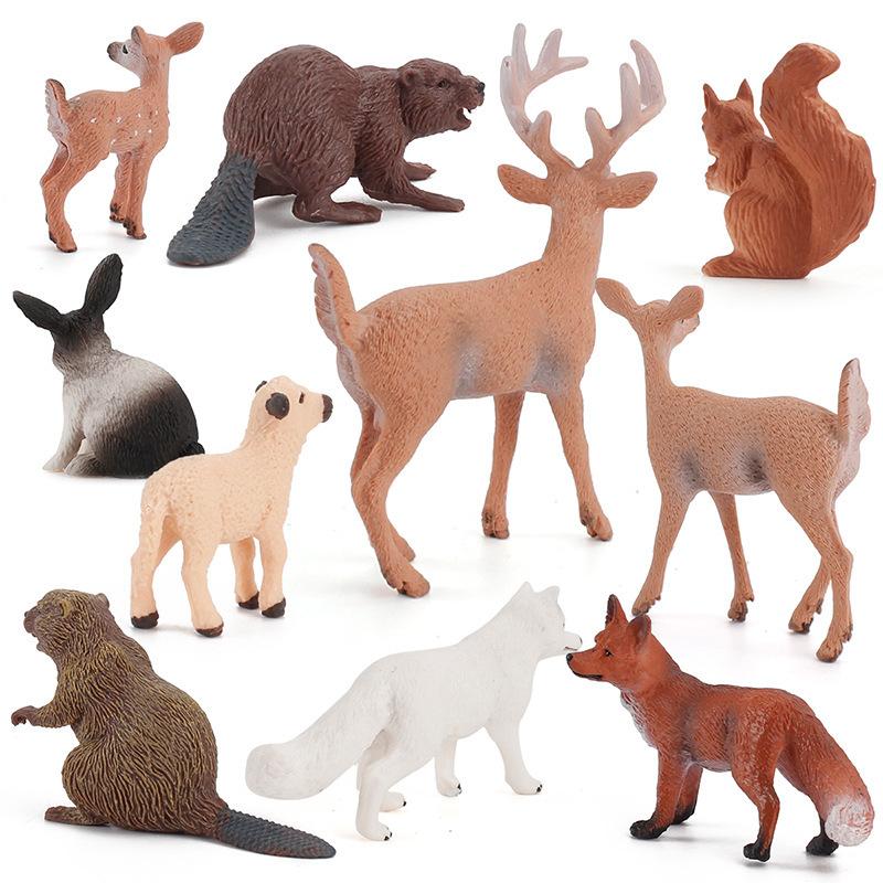 10 % hình động vật rừng, tượng sinh vật rừng, đồ trang trí bánh đồ chơi thu nhỏ