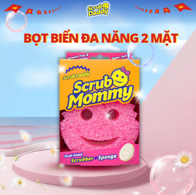 Miếng rửa chén bọt biển Scrub Mommy - 2 mặt đa năng - an toàn - chống mùi