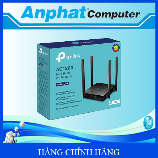 Hình ảnh Bộ phát WIFI TP-Link Archer C54 băng tần kép AC1200 - Hàng Chính Hãng