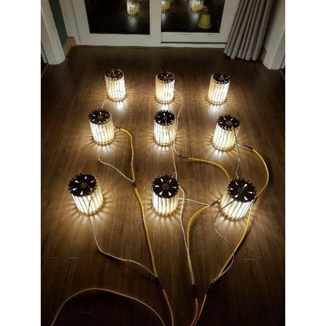 Đèn gỗ DIY trang trí x 10 quả