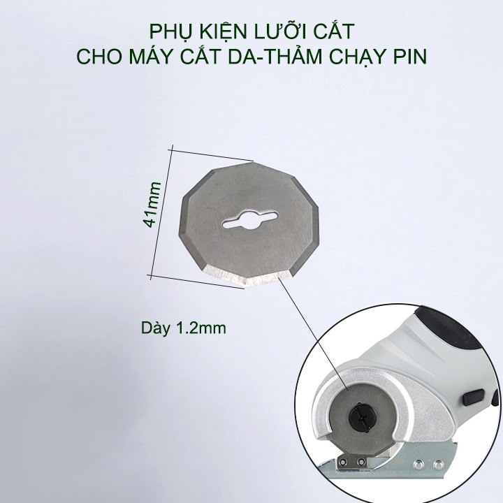 01 Lưỡi cắt thảm, da dùng thay thế cho máy cắt chạy pin