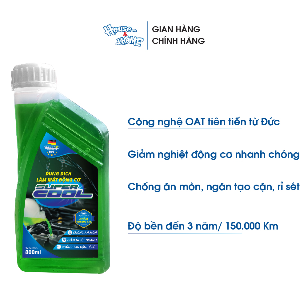 Nước làm mát động cơ oto Super Cool xanh dung tích 800ml