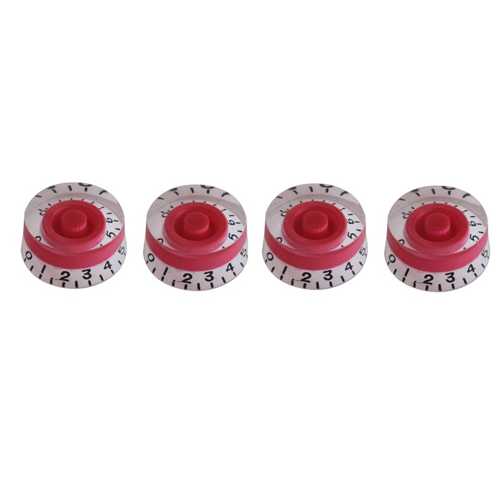 Baoblade 4X Đàn Guitar Tập Tông Núm Điều Khiển Núm cho Đàn Guitar Điện Đỏ