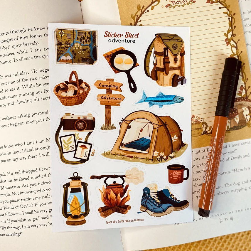 Sticker sheet adventure - chuyên dán, trang trí sổ nhật kí, sổ tay | Bullet journal sticker - unim081