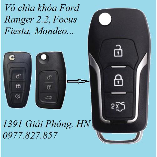 Vỏ chìa khóa xe ô tô Ford Ranger, Mondeo, Forcus, Fiesta