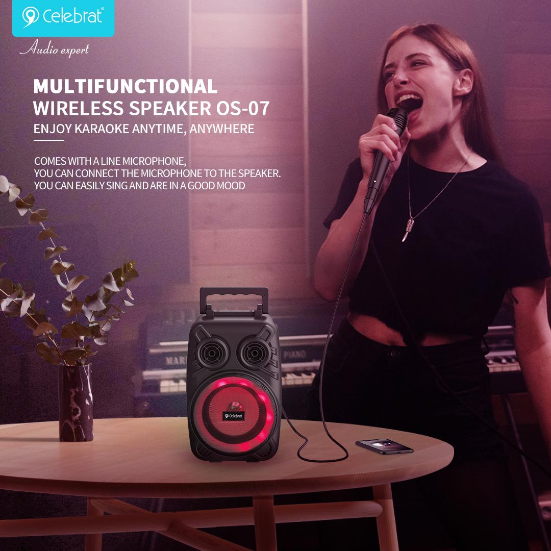 Đèn LED đầy màu sắc Loa Bluetooth Hộp âm thanh di động Hộp cắm trại tại nhà ngoài trời Âm thanh nổi Loa không dây có micrô Màu sắc: Đỏ
