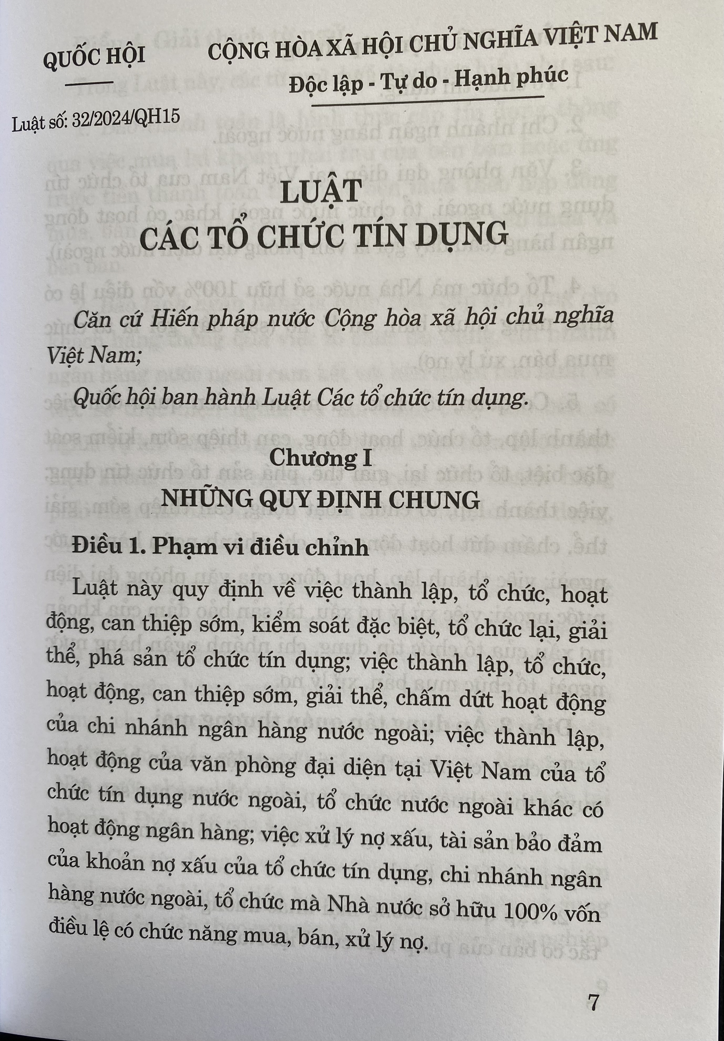Luật Các Tổ Chức Tín Dụng