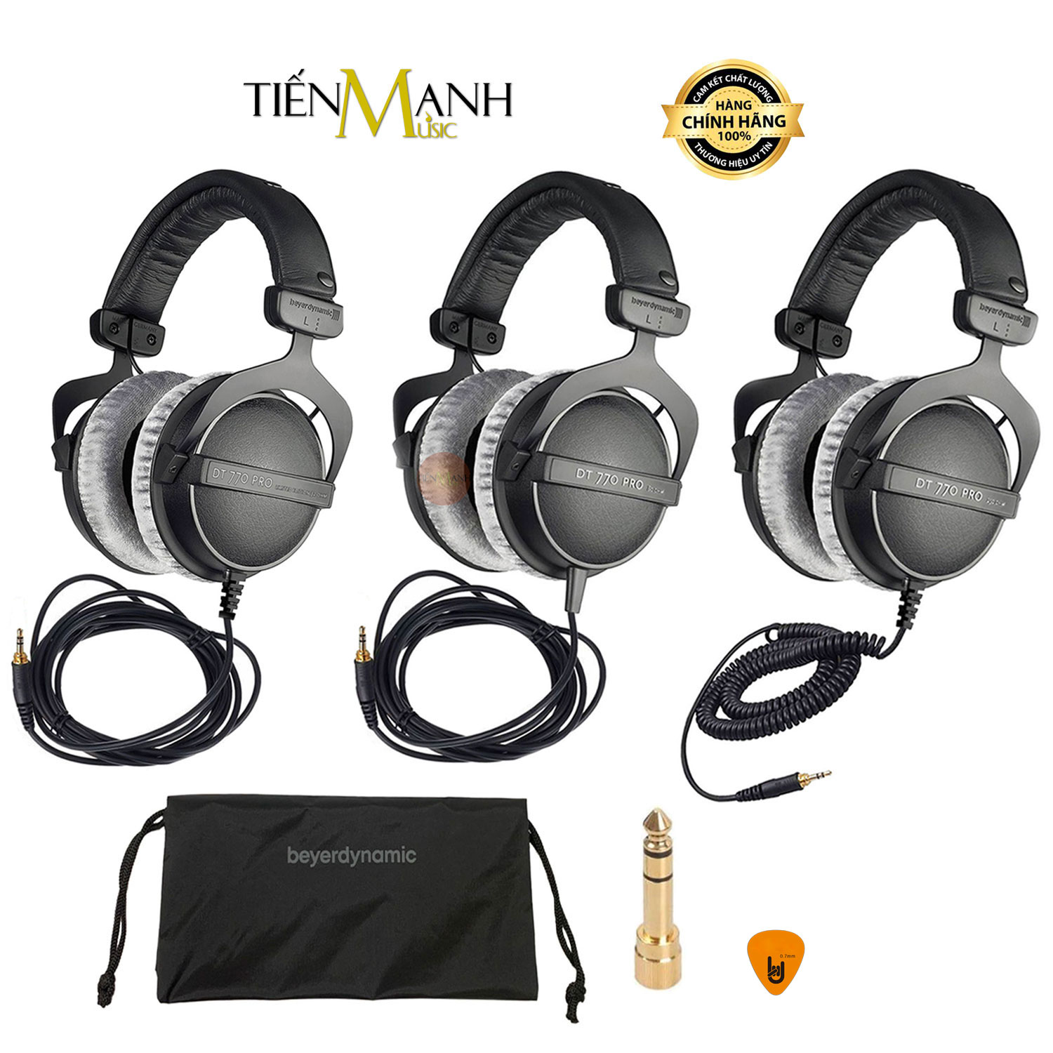 Tai Nghe Kiểm Âm Beyerdynamic DT770 Pro 32, 80, 250 Ohm - DT 770 Close Back Studio Monitor Hàng Chính Hãng - Kèm Móng Gẩy DreamMaker