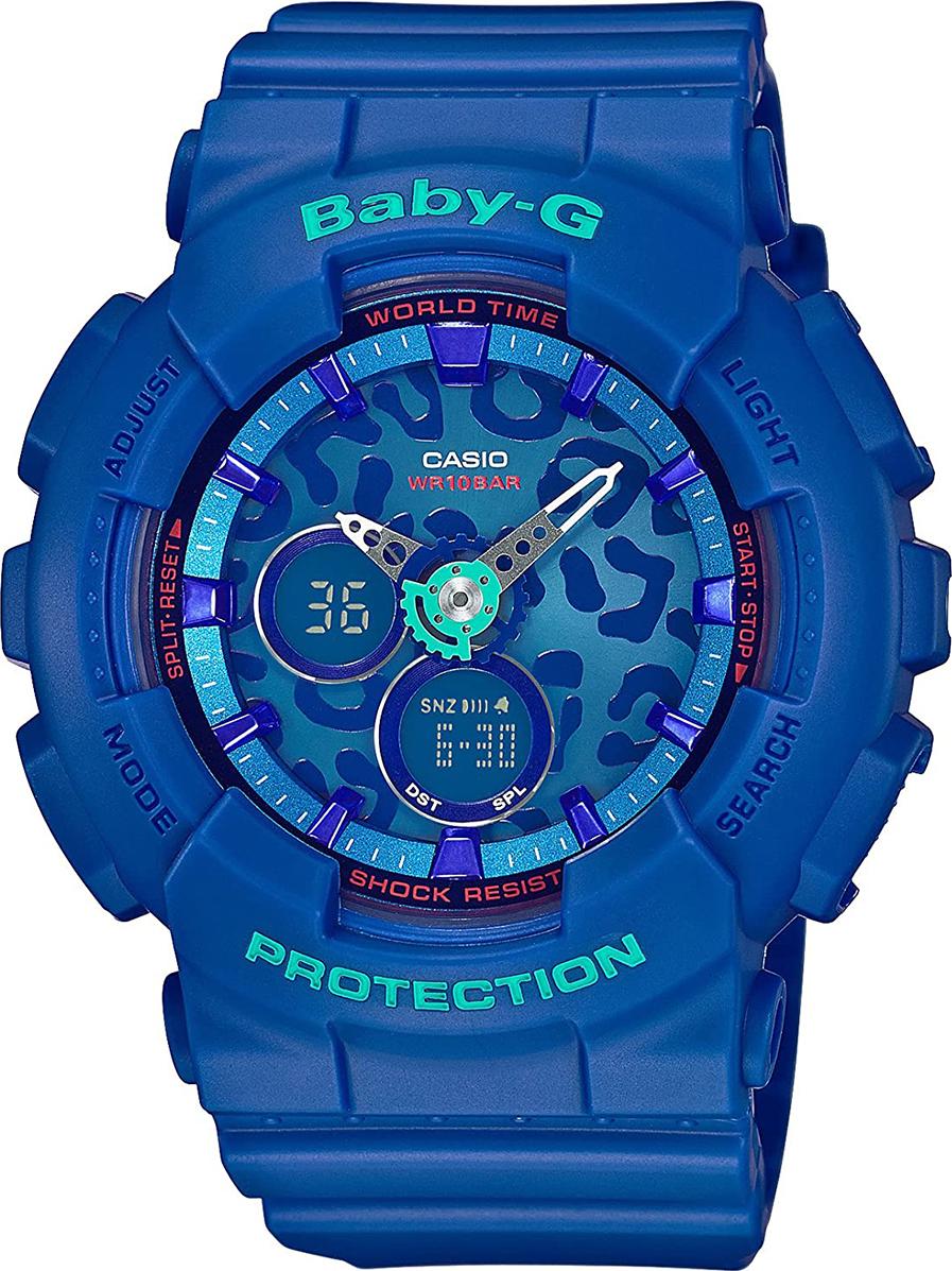 Đồng Hồ Nữ Casio Baby-G-Ba-120Lp-2Adr-Tròn Nữ Xanh Kim Hình Điện Tử Dvcs Xanh Dương (Kèm Hộp Có Mã)