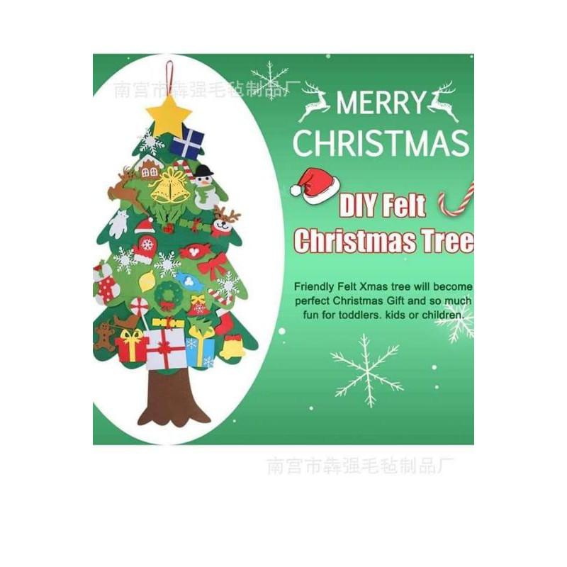 Cây thông Noel vải dạ DIY hơn 30 chi tiết 110×70cm