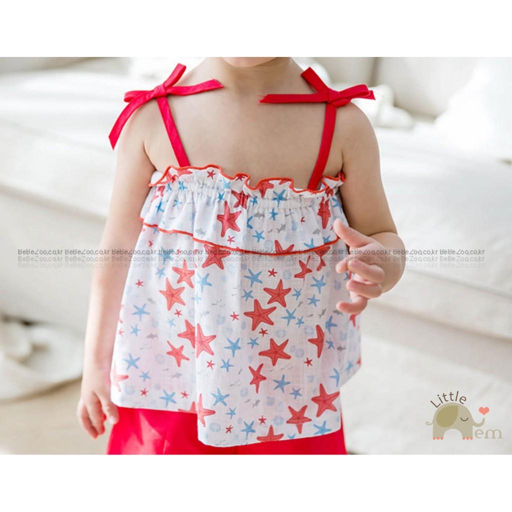 Bộ đồ bé gái Hàn Quốc sát nách _ Sao hồng