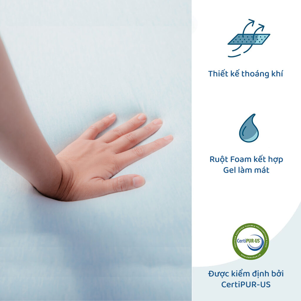 Nệm Foam Comfy NOOZ Home Goods Mattress Tiêu Chuẩn CertiPUR-US Ruột Đệm Cao Su Non Hỗ Trợ Nâng Đỡ Vỏ Đệm Tencel