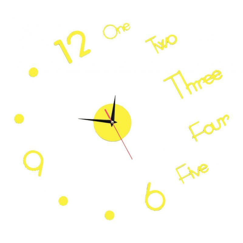 Silent Decorative Wall Clock Punching-free for Study Room Kitchen Black_S