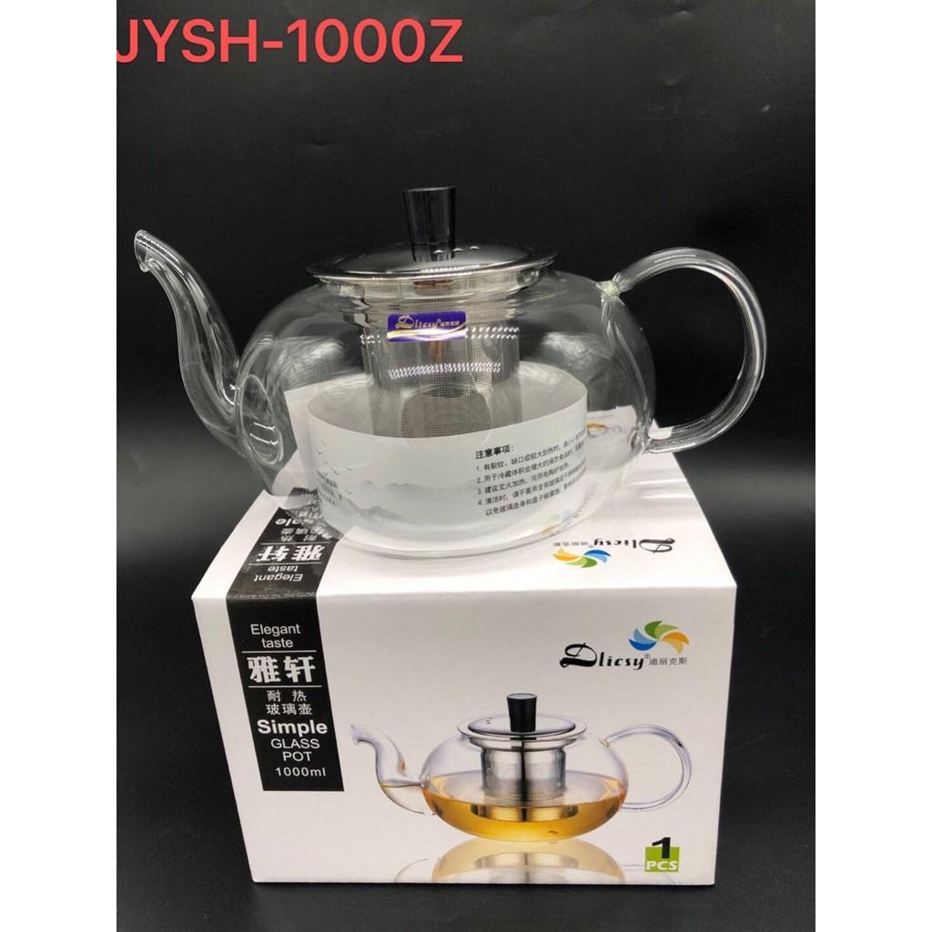 Ấm thuỷ tinh pha trà chịu nhiệt có lưới lọc inox