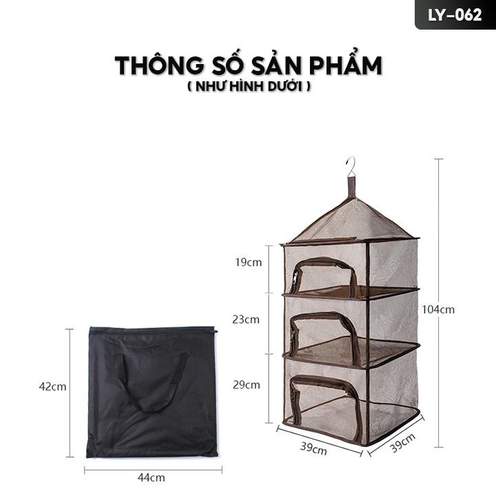 Lồng Phơi Đồ Dã Ngoại Bằng Lưới Có Móc Treo Tiện Lợi Loại 4 Tầng Nhiều Màu LY-062