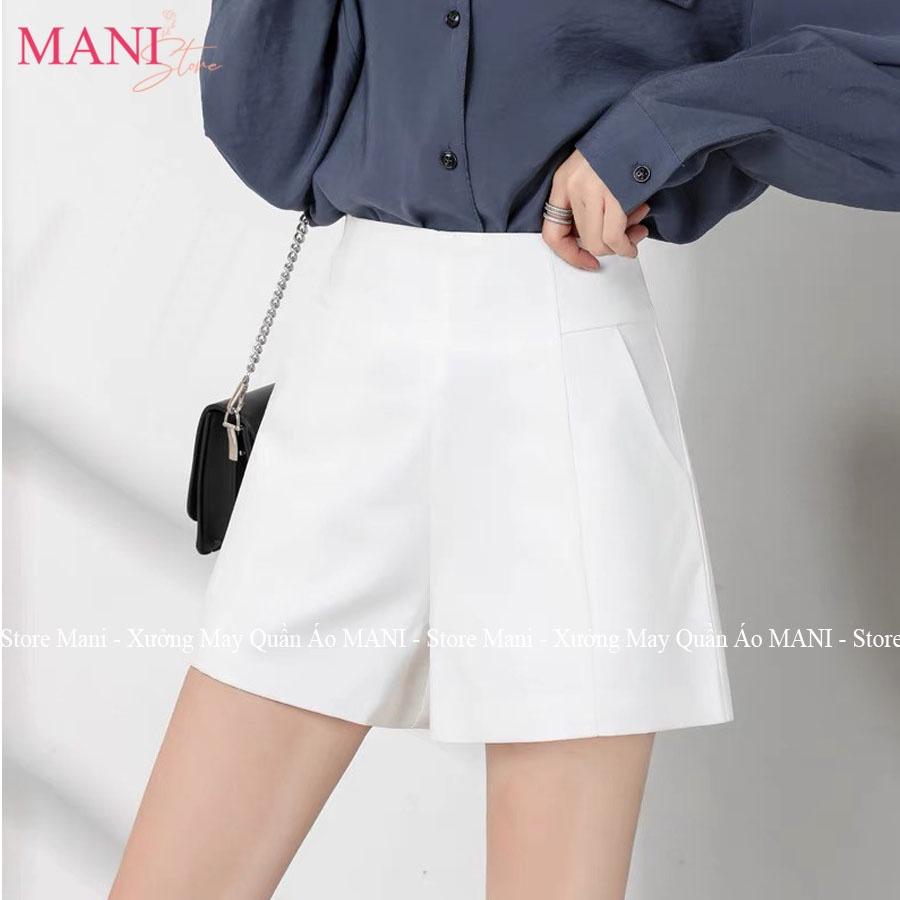 Quần short nữ cạp liền siêu cao có túi khóa thật - Màu Đen Trắng Kem - Vải tuyết mưa mềm mát chạy bộ gym mặc nhà ngủ đi