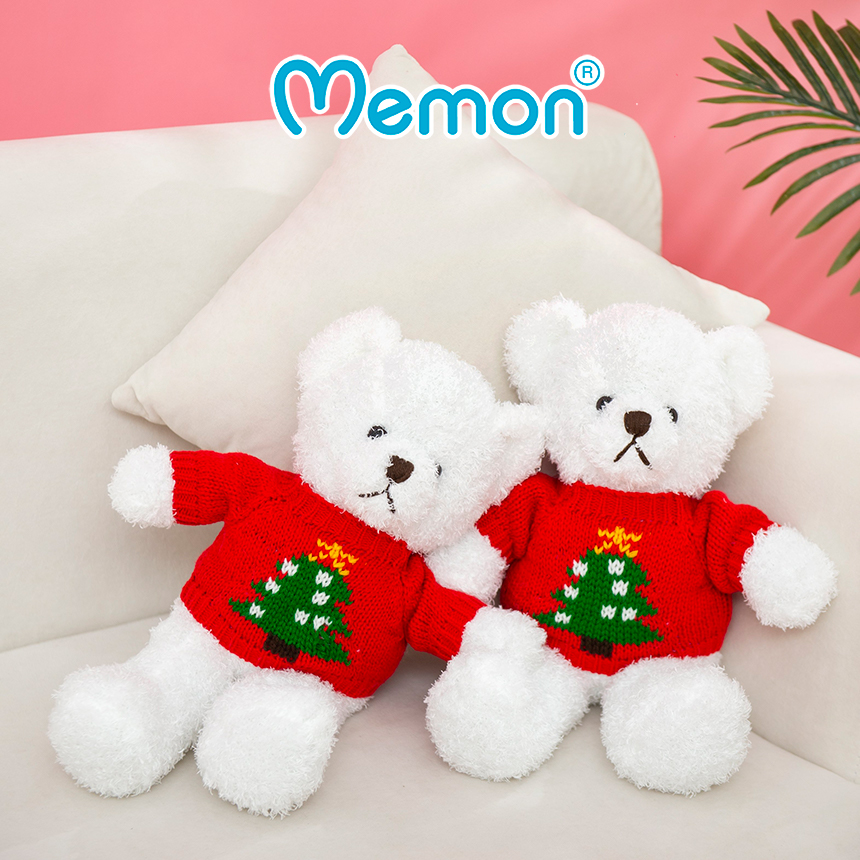 Gấu bông Teddy Head Tales Aó Noel 40cm Cao Cấp Memon