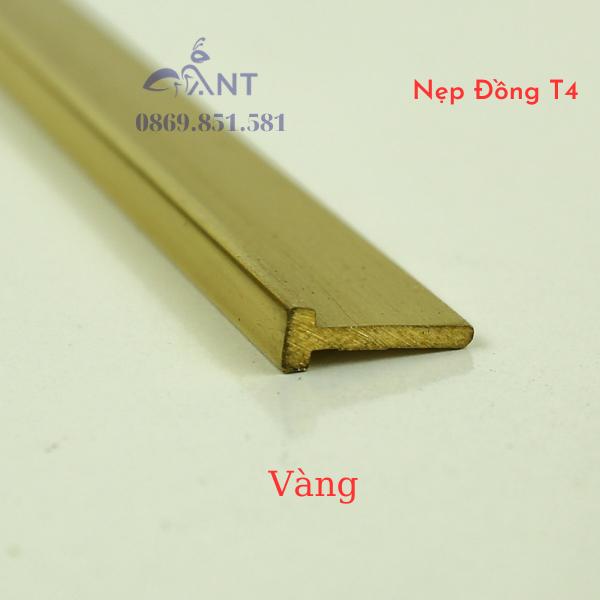 Nẹp Đồng T4 Vàng, Nẹp đồng chữ T, Nẹp đồng chống trơn, giá 1m
