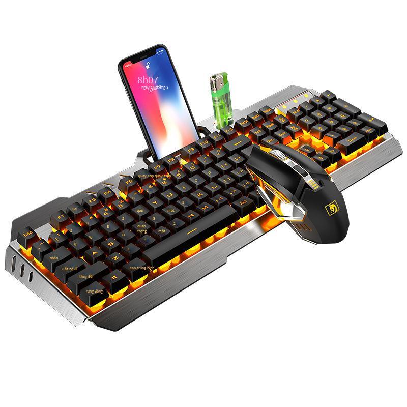 Bộ bàn phím và chuột sạc không dây Xinmeng 670 phong cách mới nhất Bộ chuột phím phát sáng chơi game ebay Amazon