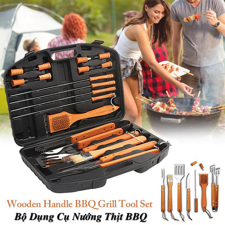 Bộ Dụng Cụ Nướng Thịt BBQ ToolBox 19 Món - Home and Garden