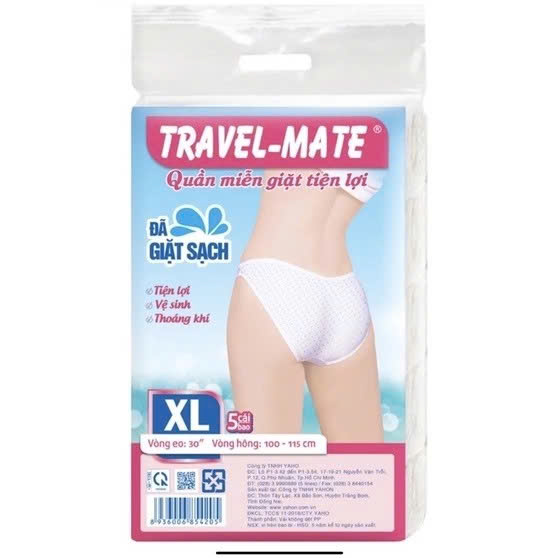 Combo 5 quần lót nữ du lịch dùng 1 lần Size L 45-55kg