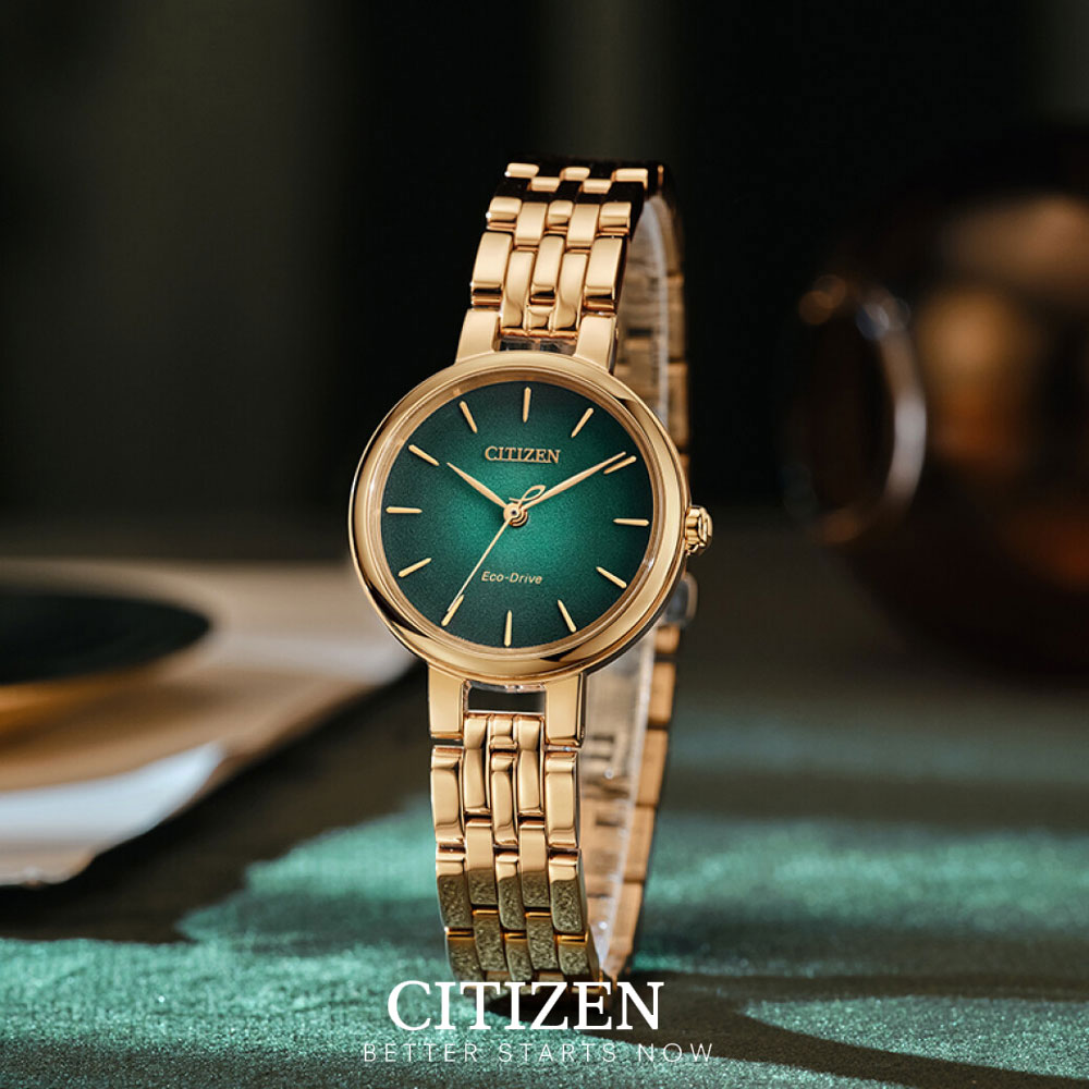 Đồng Hồ Nữ Citizen Dây Thép Không Gỉ EM0993-82Z - Mặt Xanh