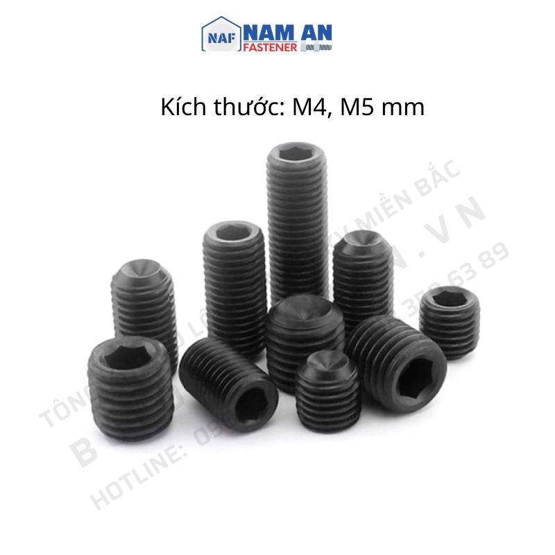 300 con Ốc lục giác chìm không đầu M4, M5, Vít trí, vít cấy Màu Đen, Mạ trắng, Mạ Vàng