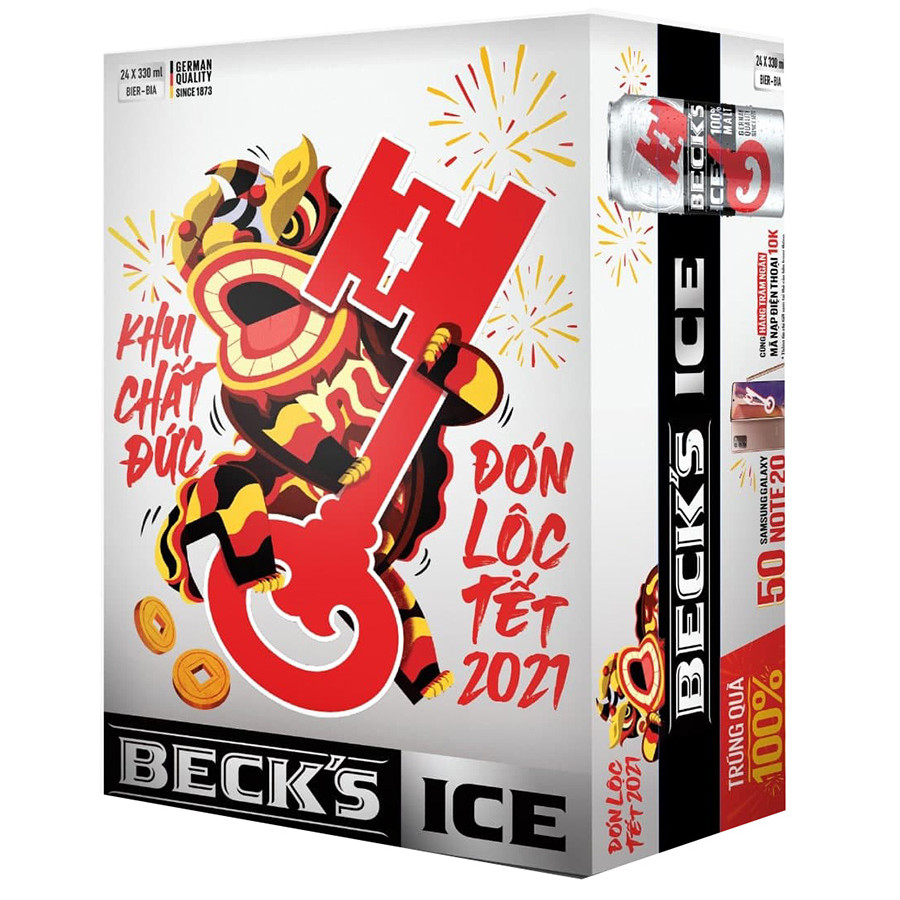 Bia Beck's Ice 330ml thùng 24 lon