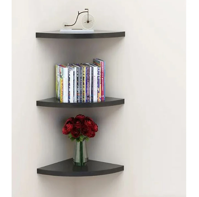 Bộ 3 Kệ Trang Trí Treo Góc Tường Tundo Hình Cung Tròn (Không Cần Khoan Tường) KT 28x 28x1.8cm
