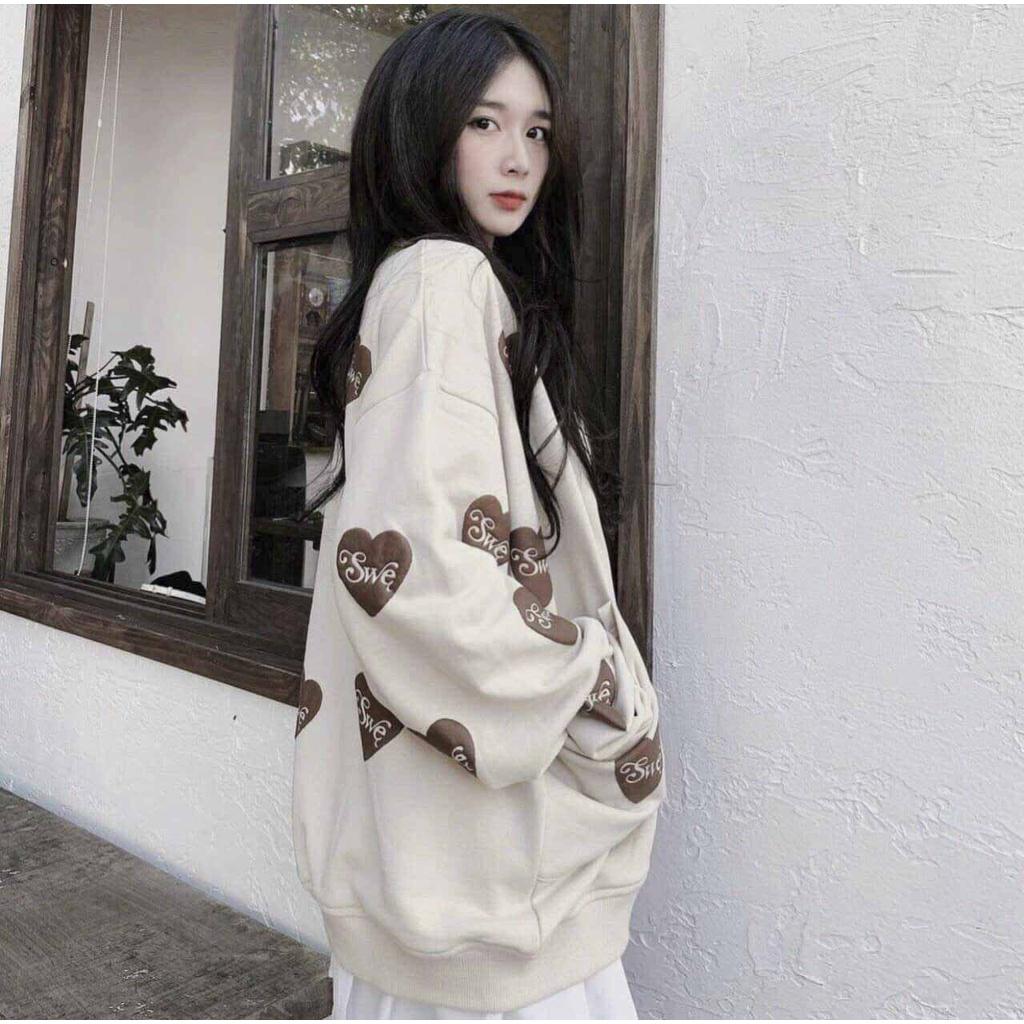 Áo Cardigan Trái tim phong cách Ulzzang Hàn Quốc tay dài chất nỉ cotton Phong Cách Trẻ Trung, Cá Tính CoolZ CD020